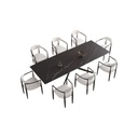 Steel Dining Table with Granite Top (8 seater) 