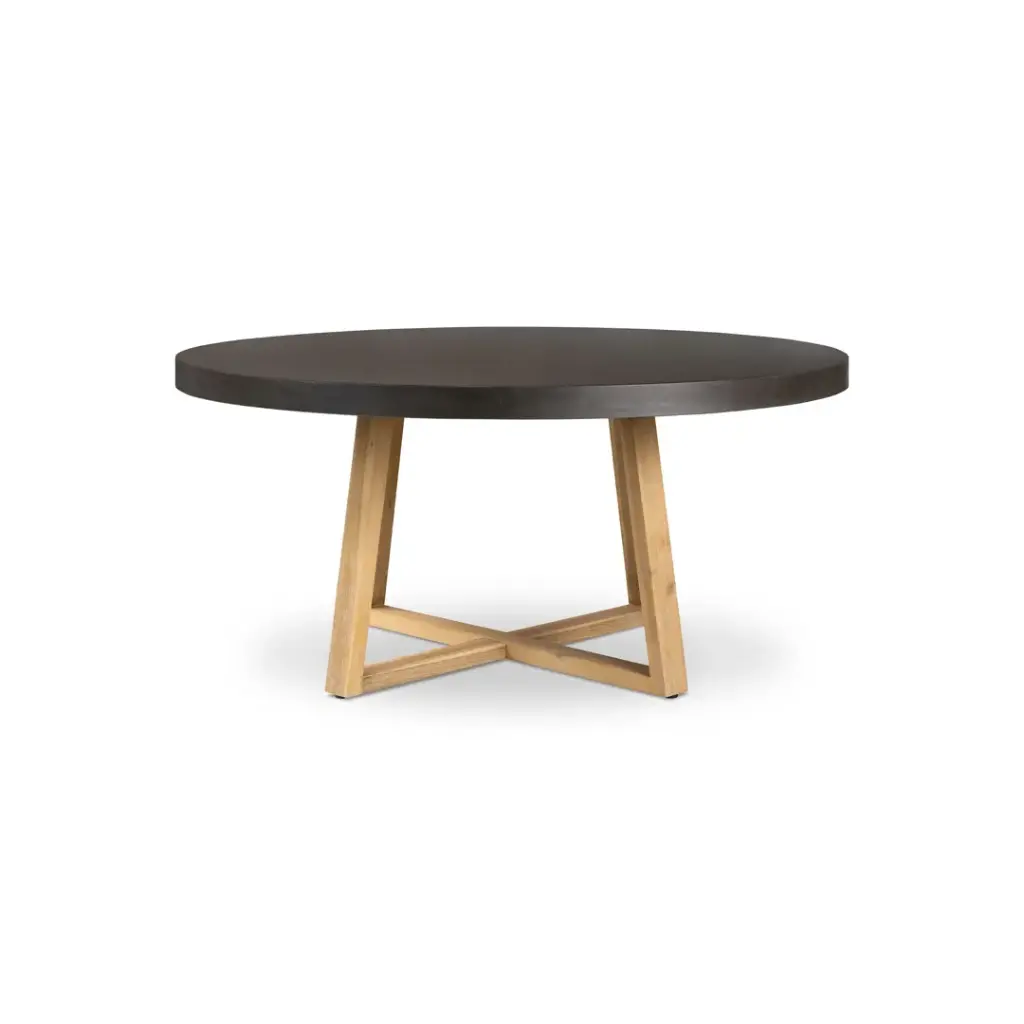 Round Dining Table Timber with Granite Top 