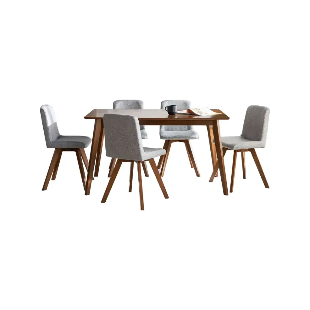 Wooden Dining Table 6 Chair Set