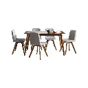 Wooden Dining Table 6 Chair Set