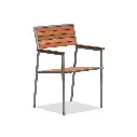 Pine wood and steel outdoor chair