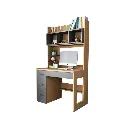 Modern Study Desk with Storage Shelves