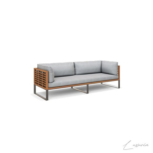 Teak wood with metal legs outdoor sofa 